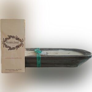 River Chic Candles - 6 Wick Dough Bowl Candle - Gray - Apple Harvest